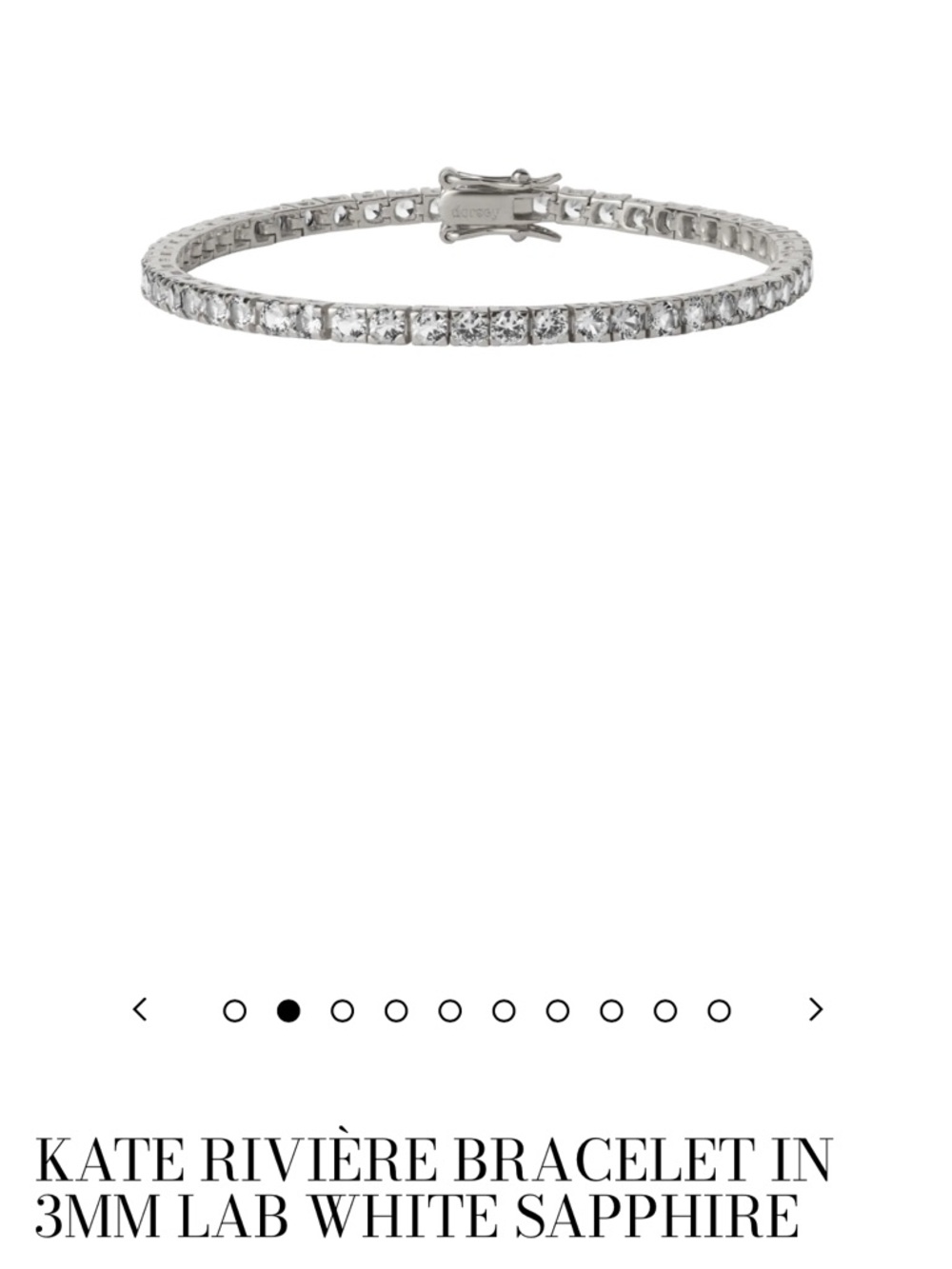 Kate rivière Dorsey tennis bracelet in silver
